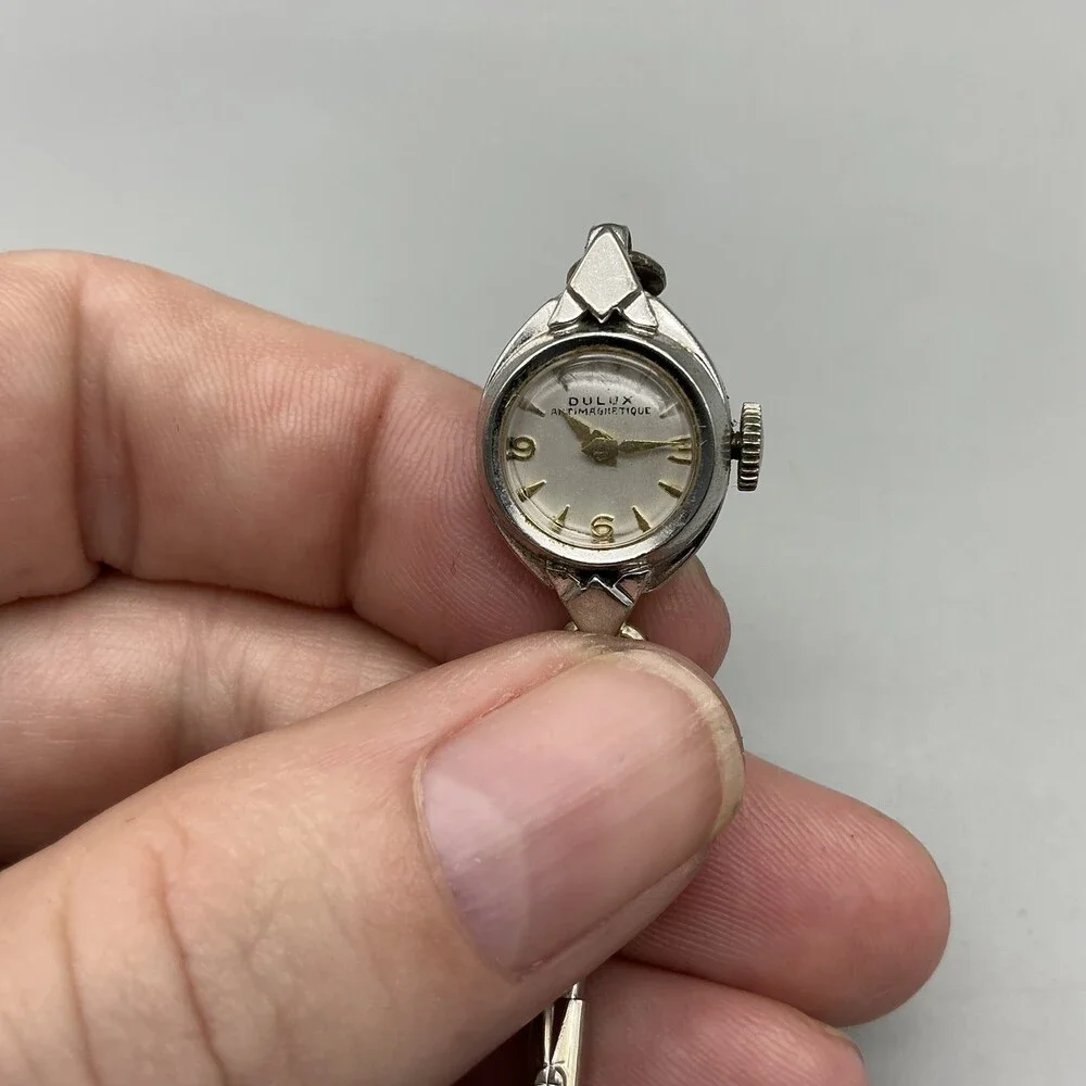 Vintage Dulux Women Watch 14mm 10K RGP Antimagnetic Cocktail Stretch Manual Wind